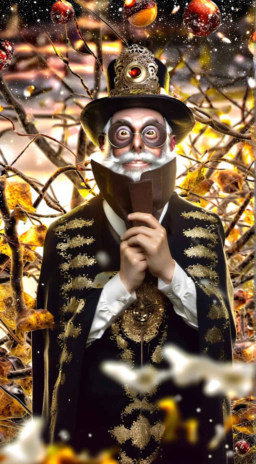 ai character: white wizard  background