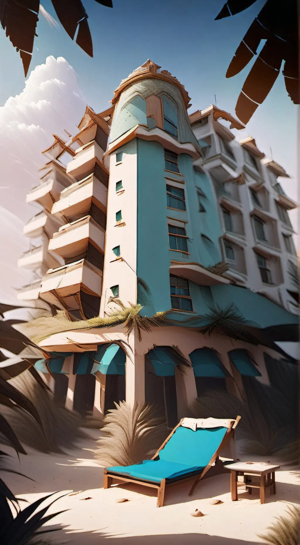 ai character: HH beach  background