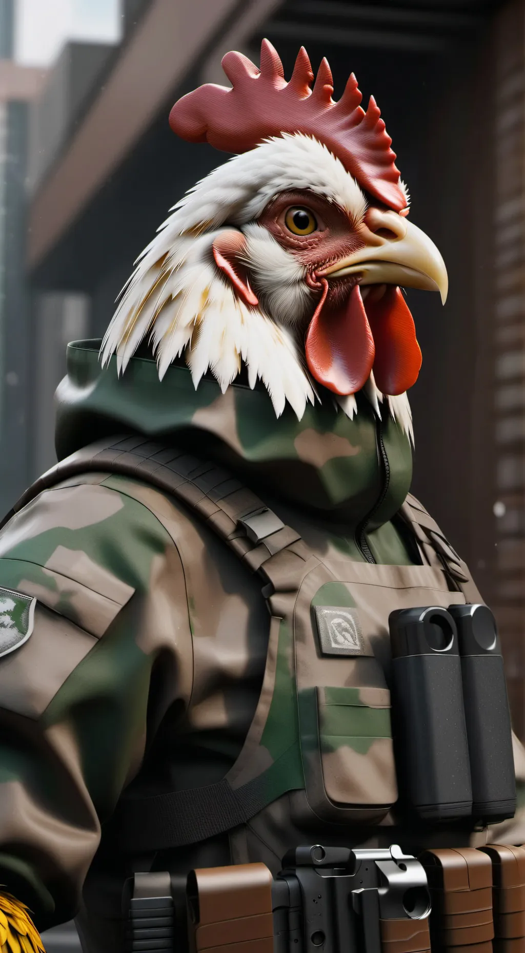 ai character: chicken wawa  background