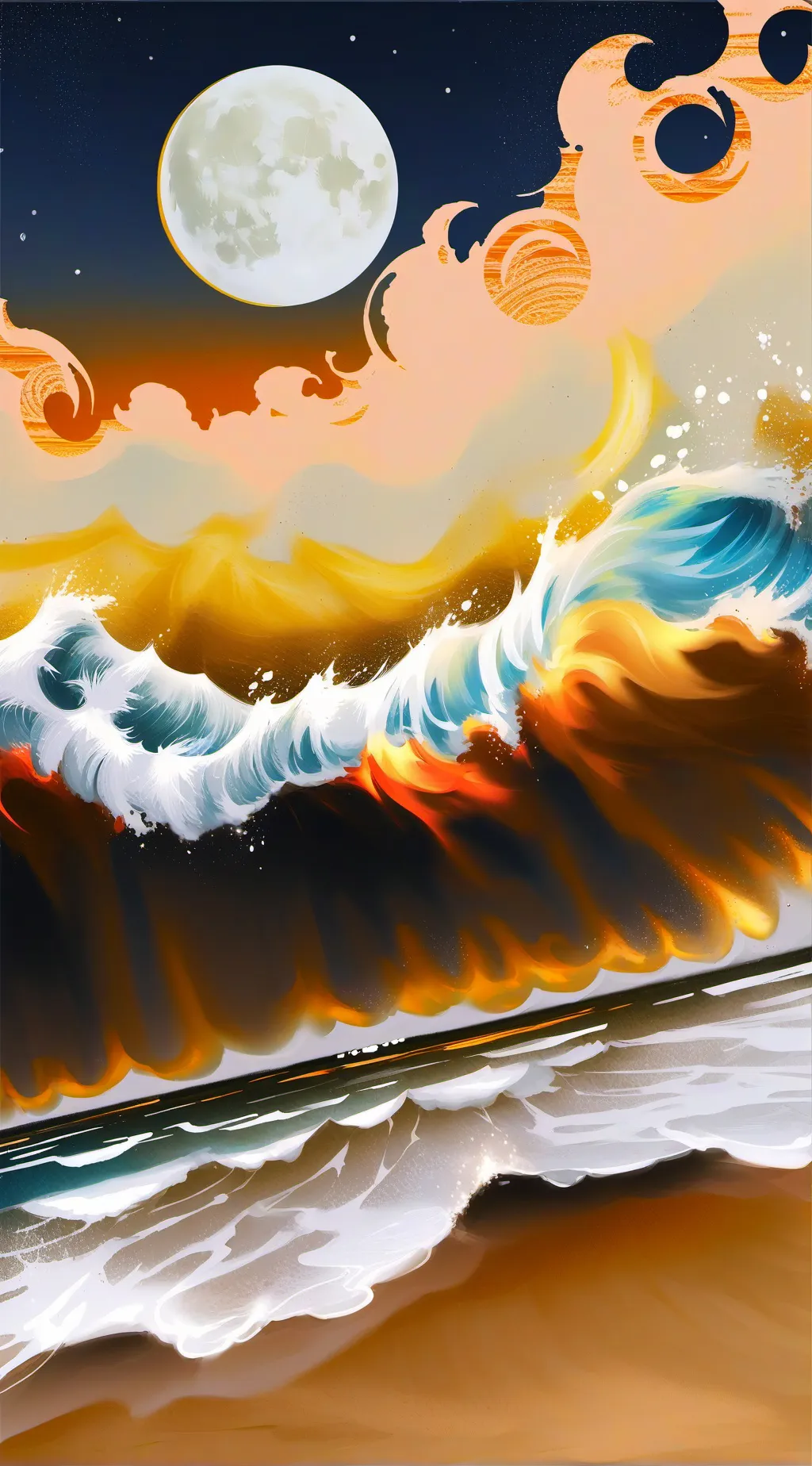 ai character: Elemental 💧🔥⛰️☁️🌓 background