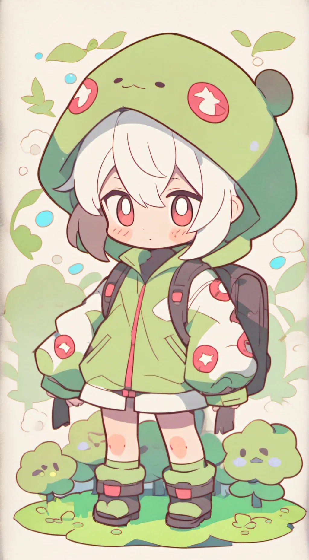 ai character:  red glitch VS eli background