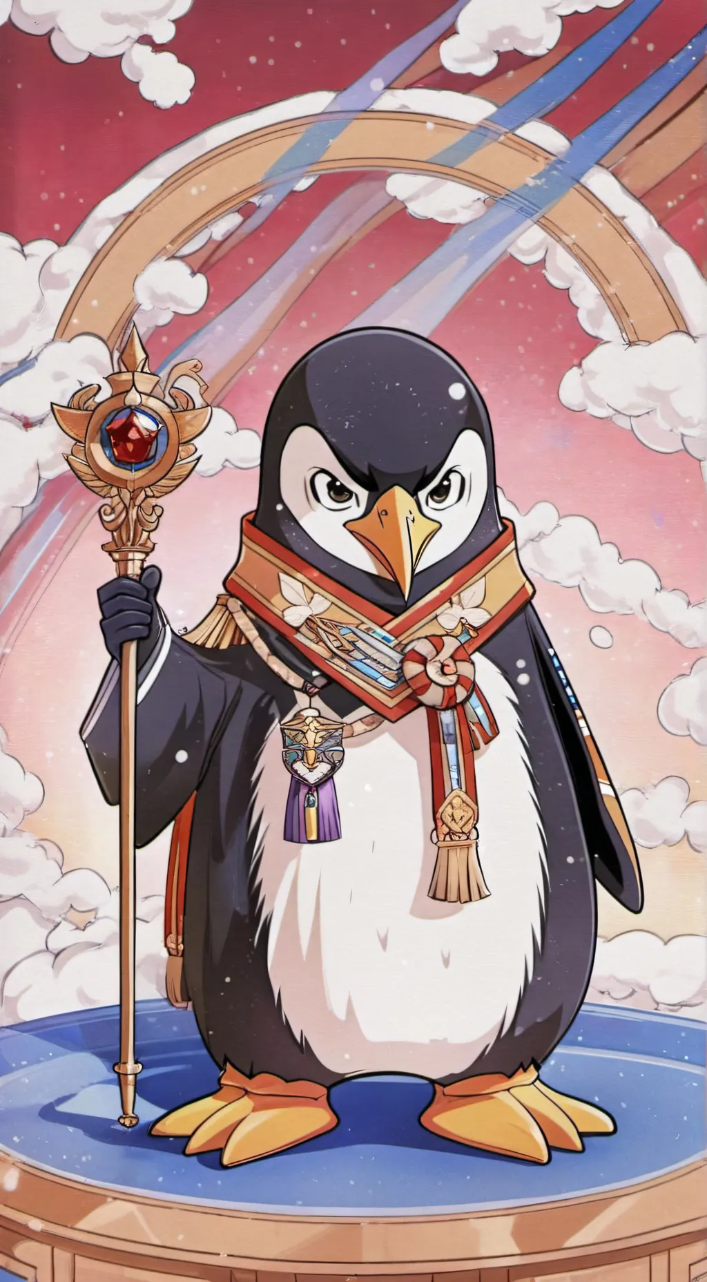 ai character: Rey pinguno malo background