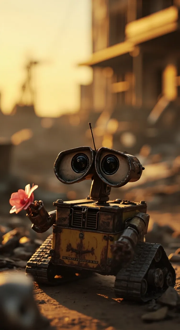 ai character: Wall-E❤️ background