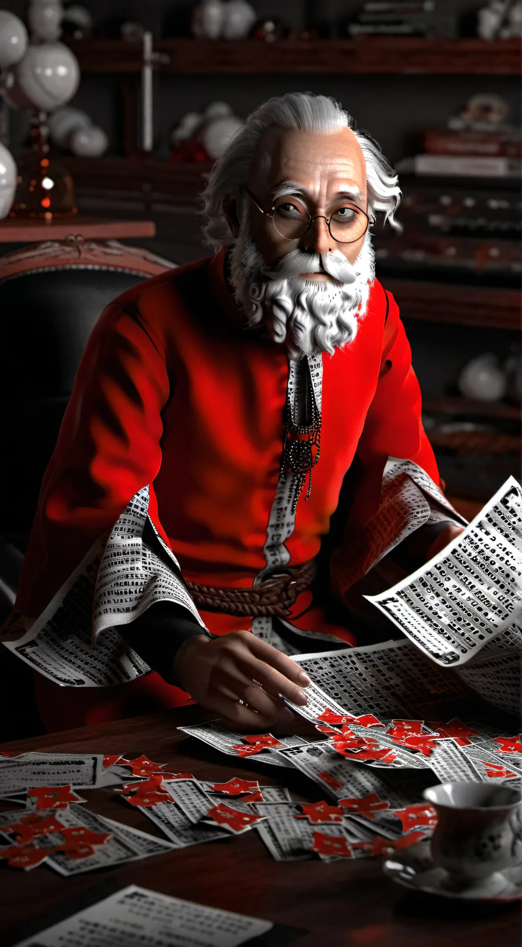 ai character: Santa Claus background