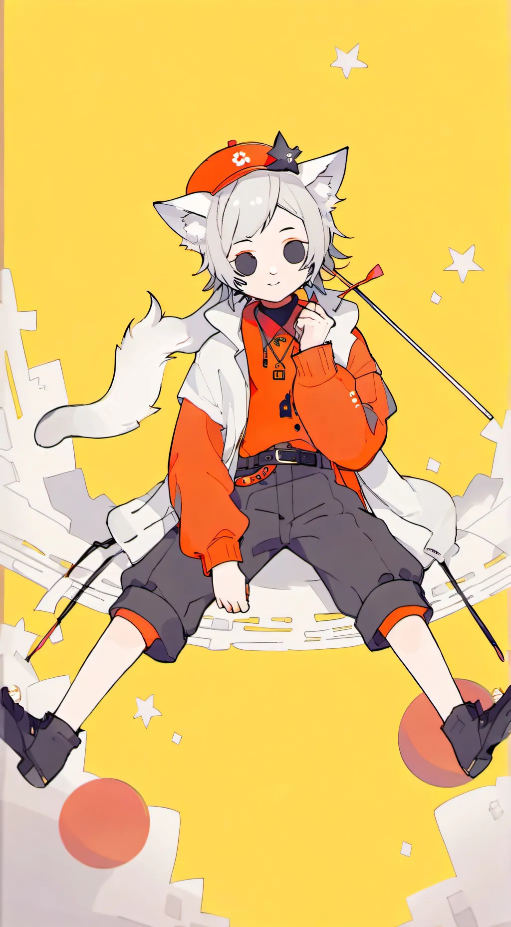 ai character: leon (cat boy)  background