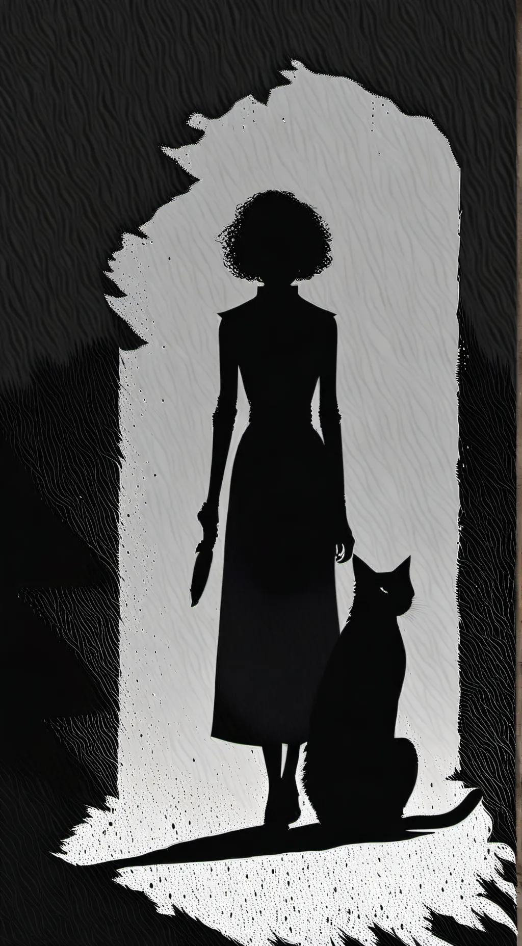 ai character: black woman & cat background