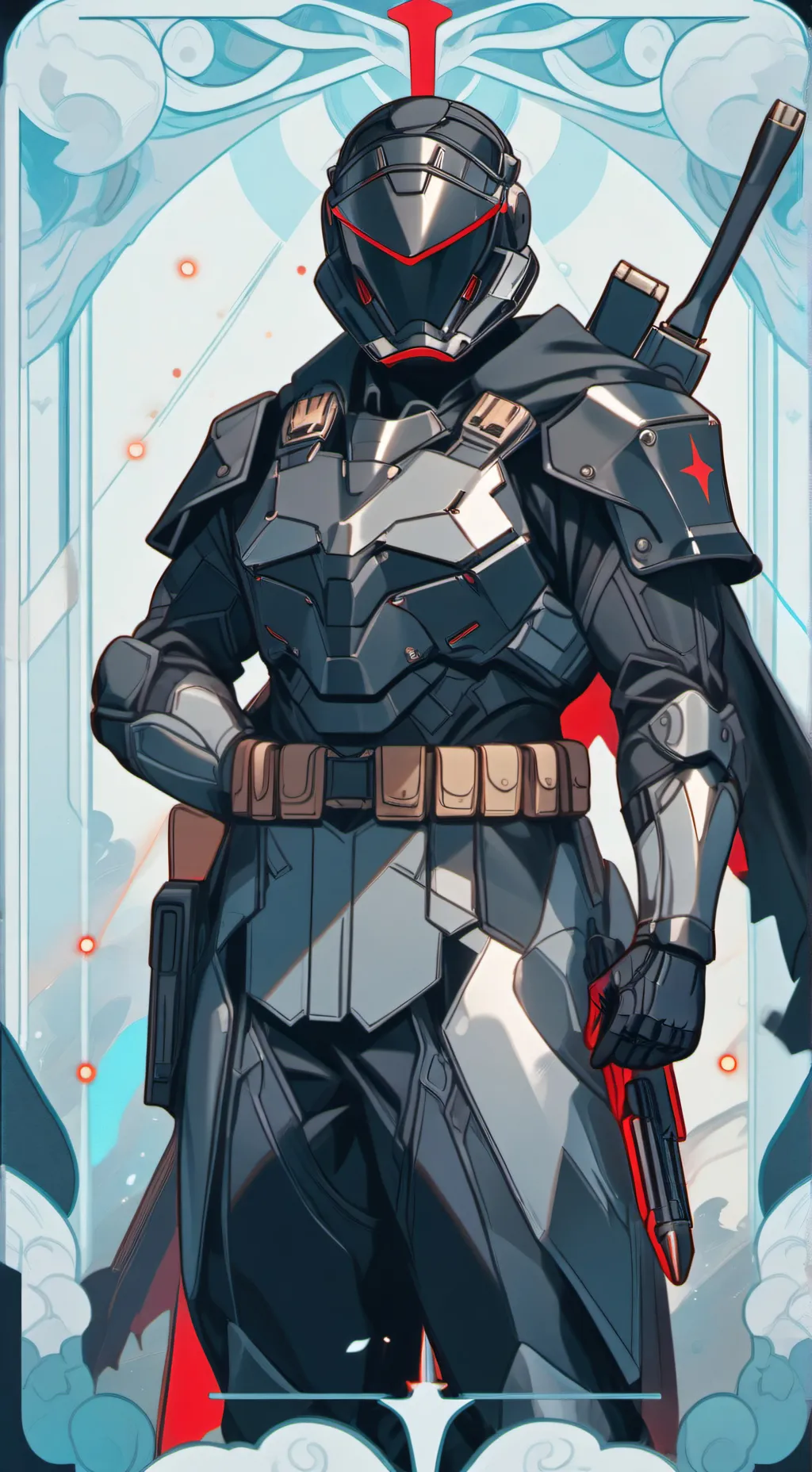 ai character: General shadow background