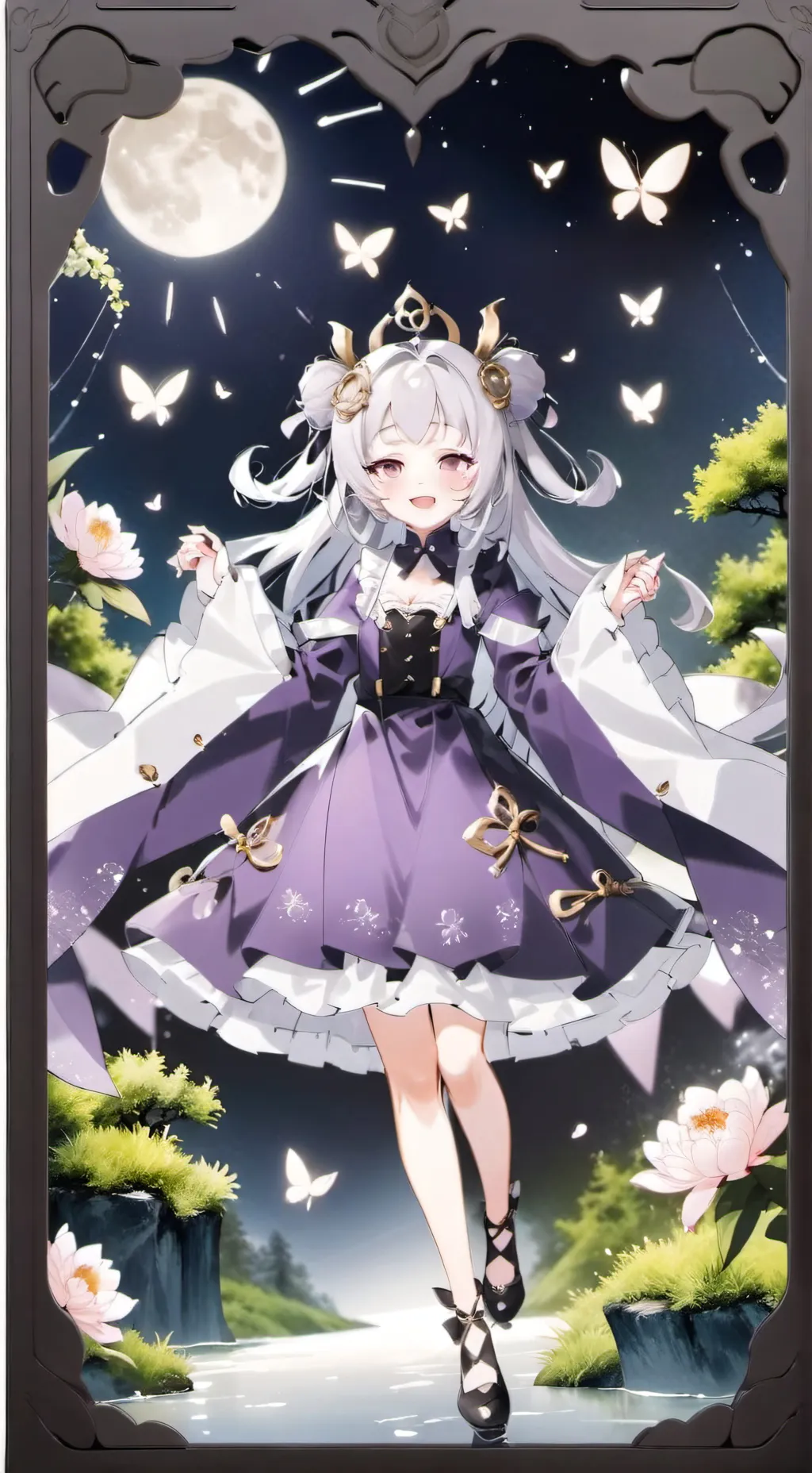 ai character: 小紫（绿茶） background