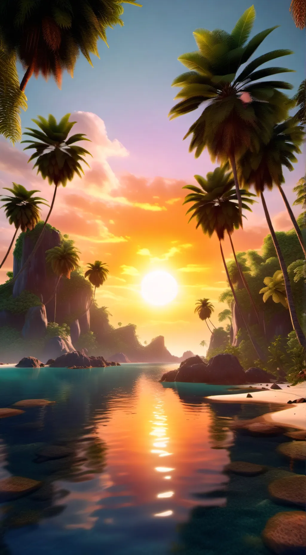 ai character: an island background