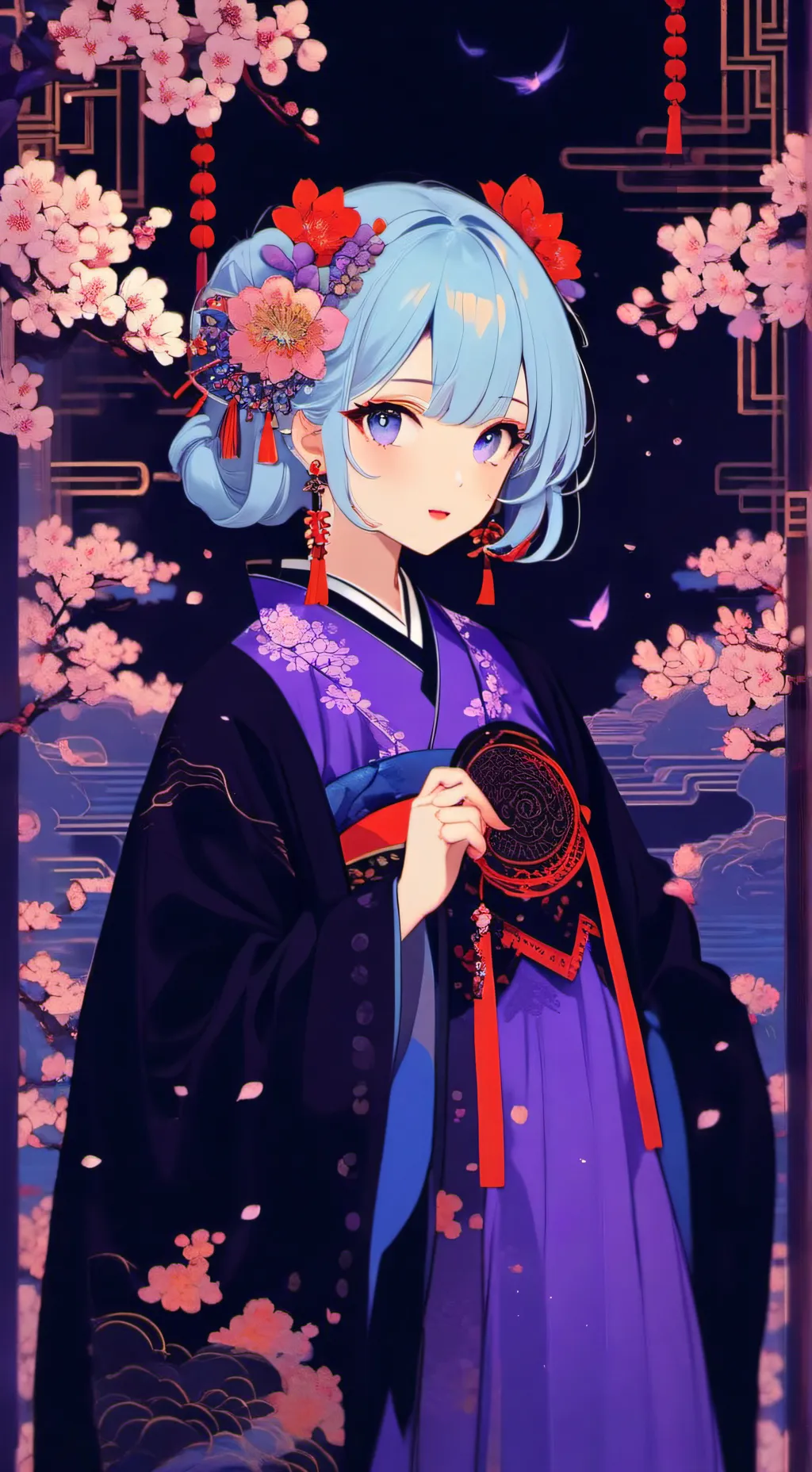 ai character: 学校有绿茶 background
