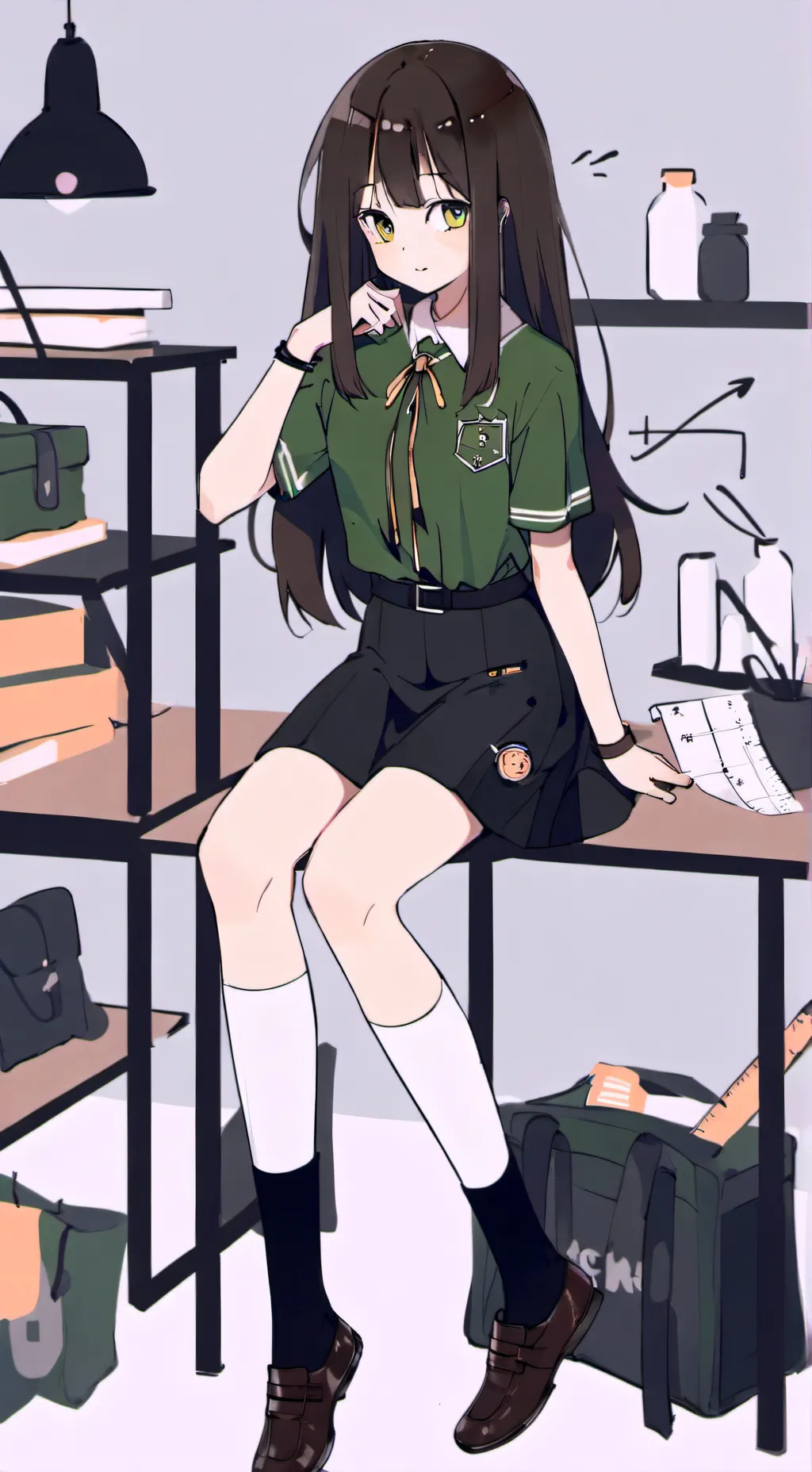 ai character: Genderbend baldi background