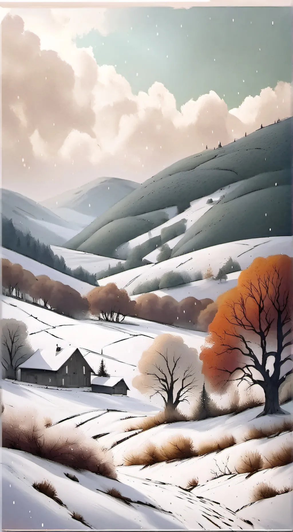 ai character: forsaken snow background