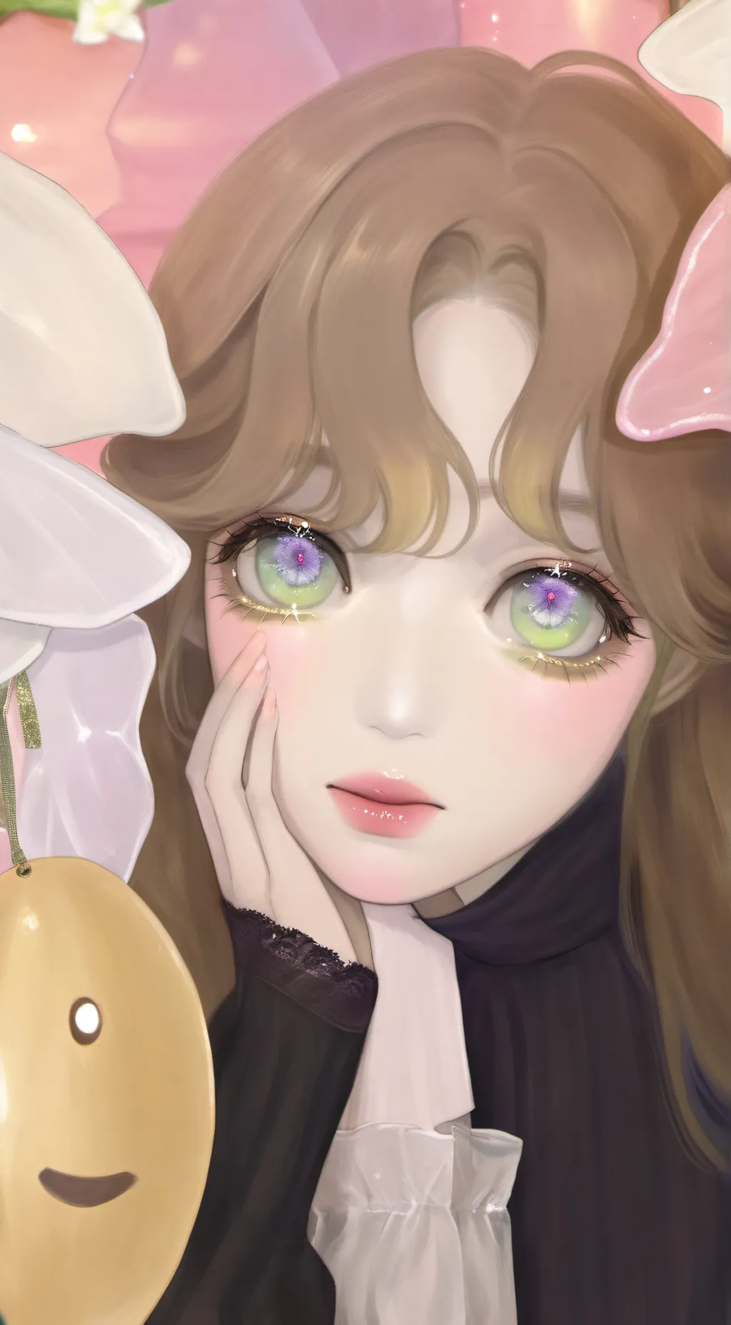 ai character: Fruticake>:3 background