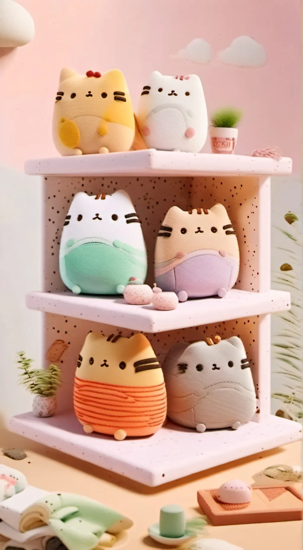 ai character: pusheen friends ig background