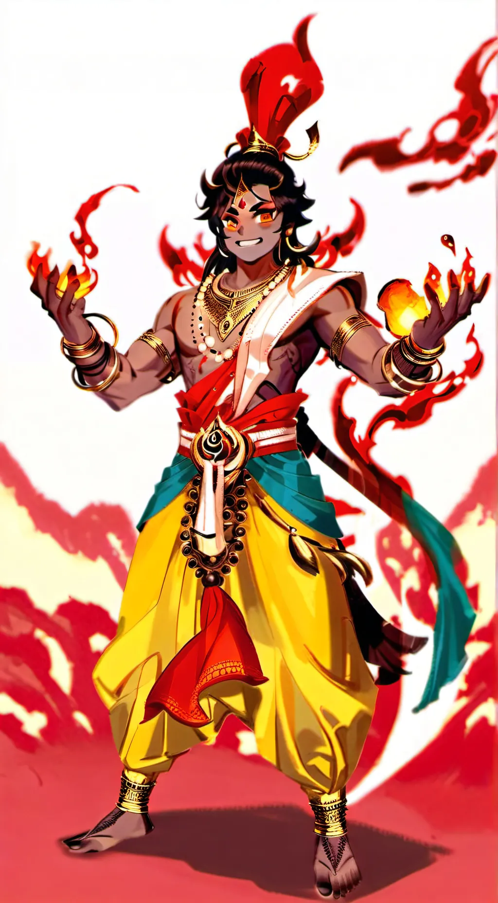 ai character: Burning spice background