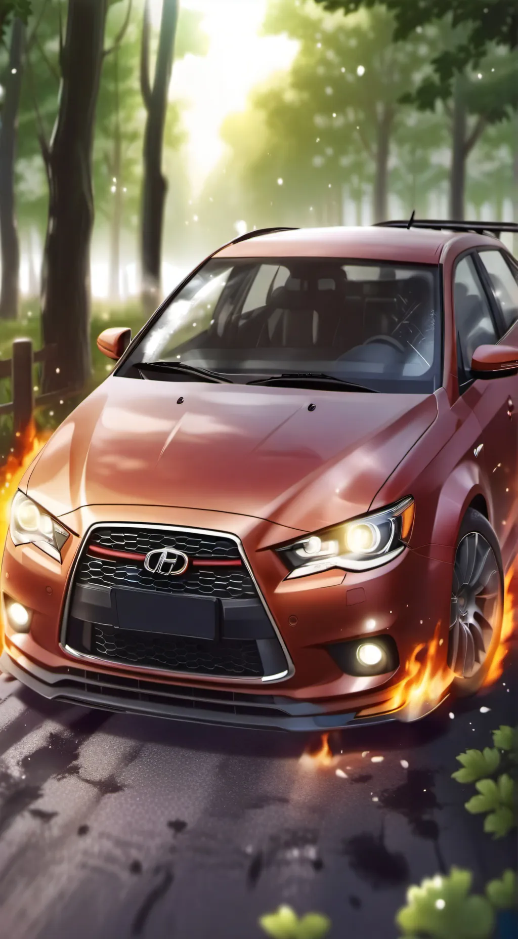 ai character: Mha car crash  background