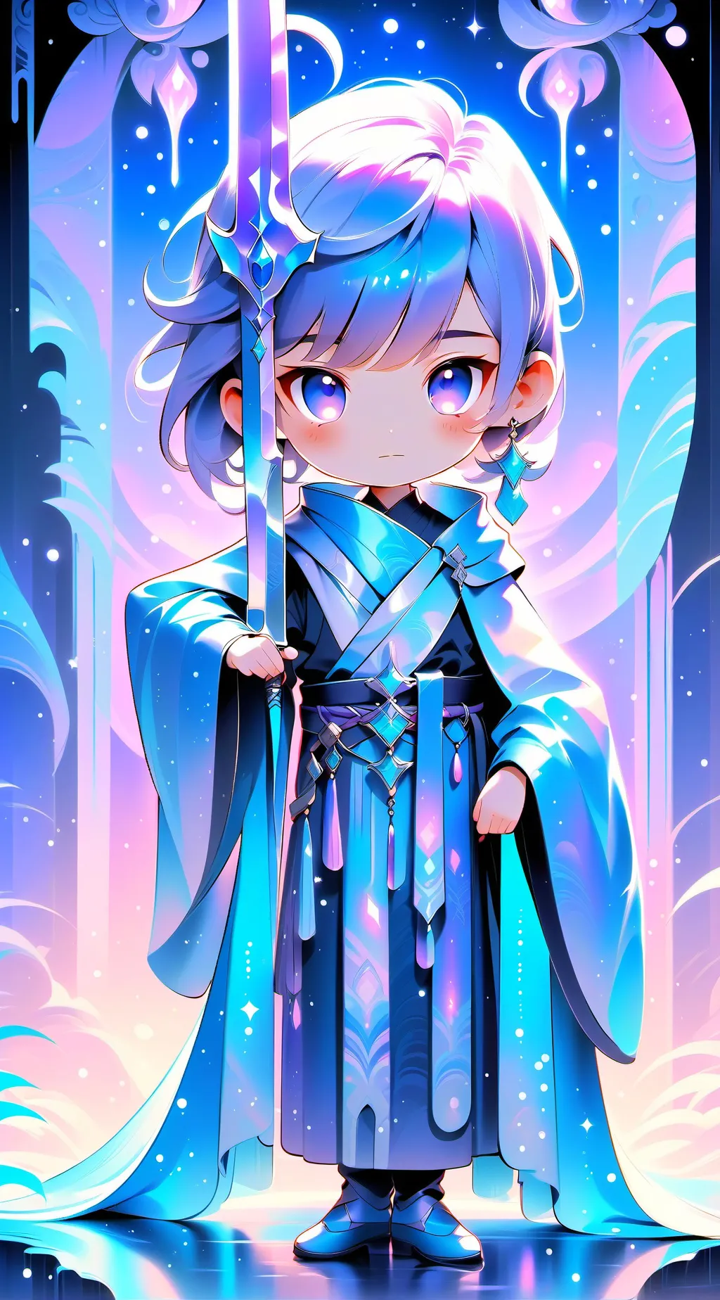 ai character: luna Stressed. background