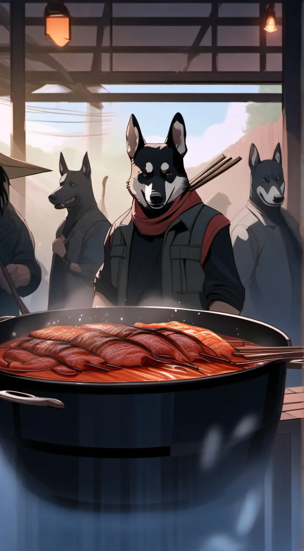 ai character: la carnita asada background