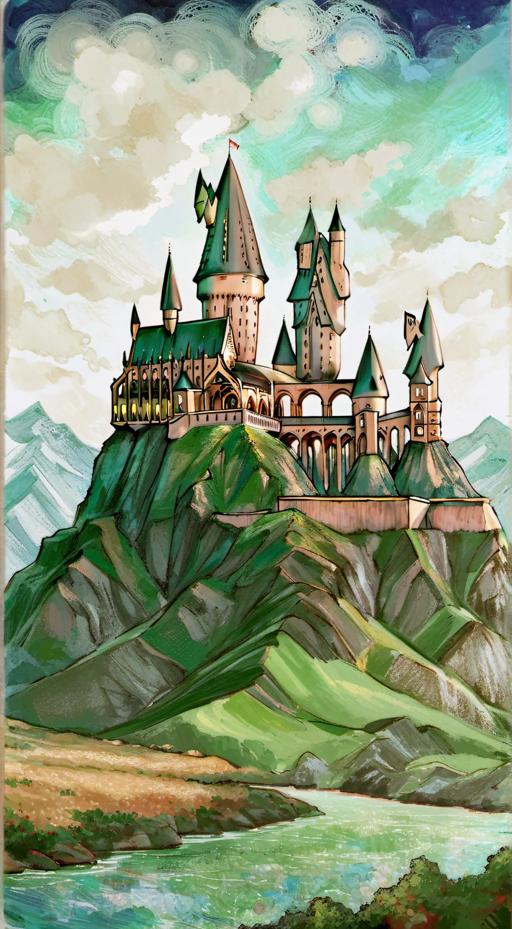 ai character: Hogwarts  background