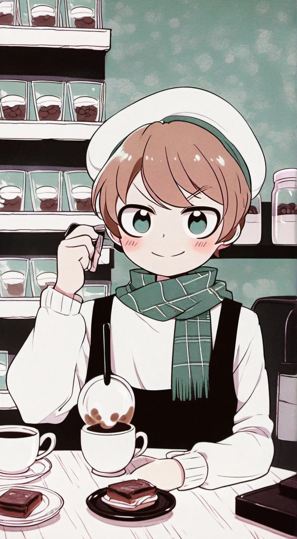 ai character: Cafetería Green's background