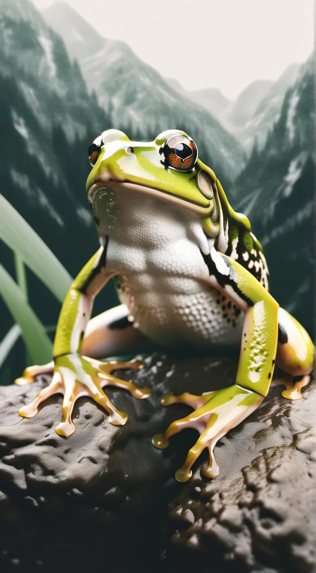 ai character: frog of questions background