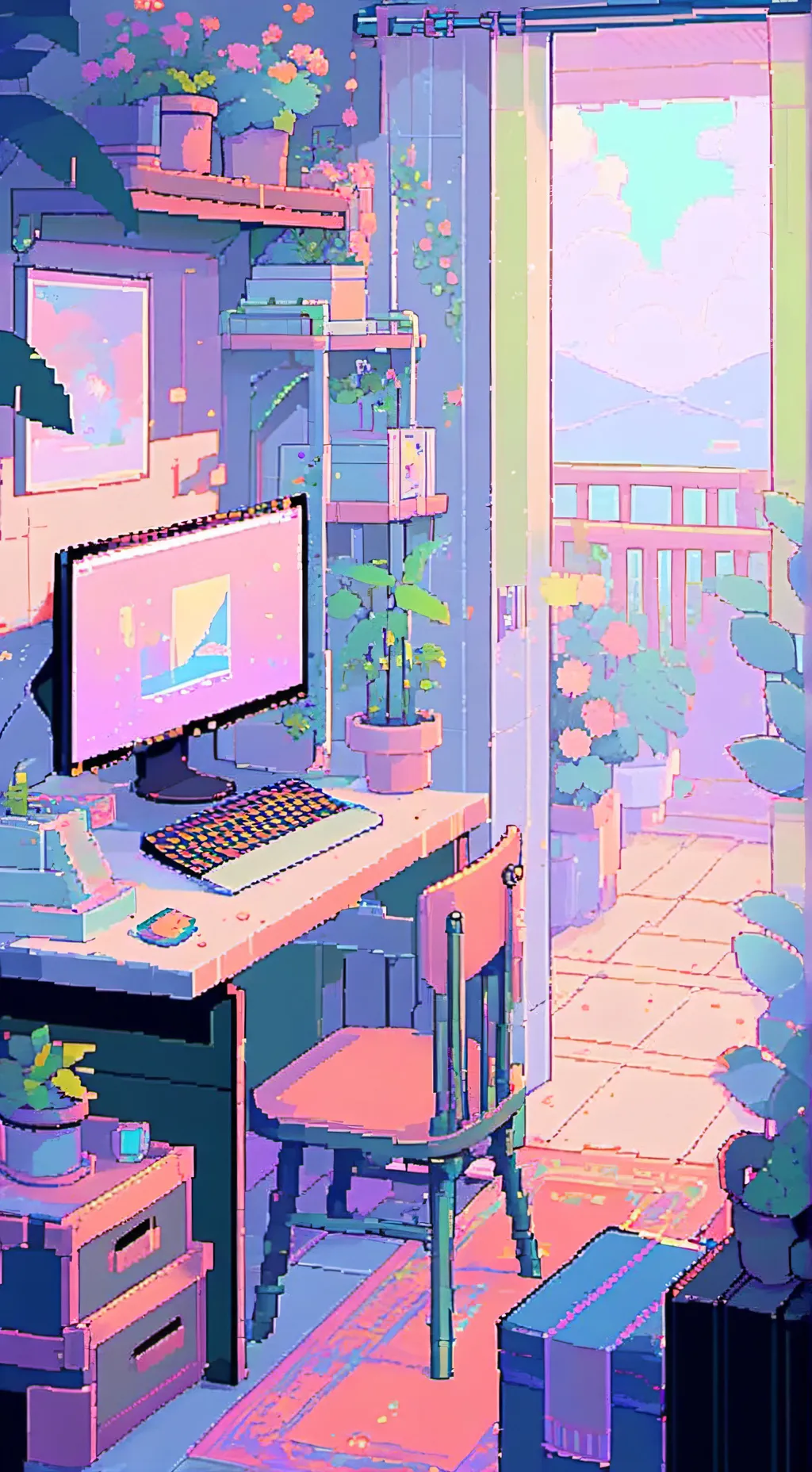 ai character: Mha zoom call  background