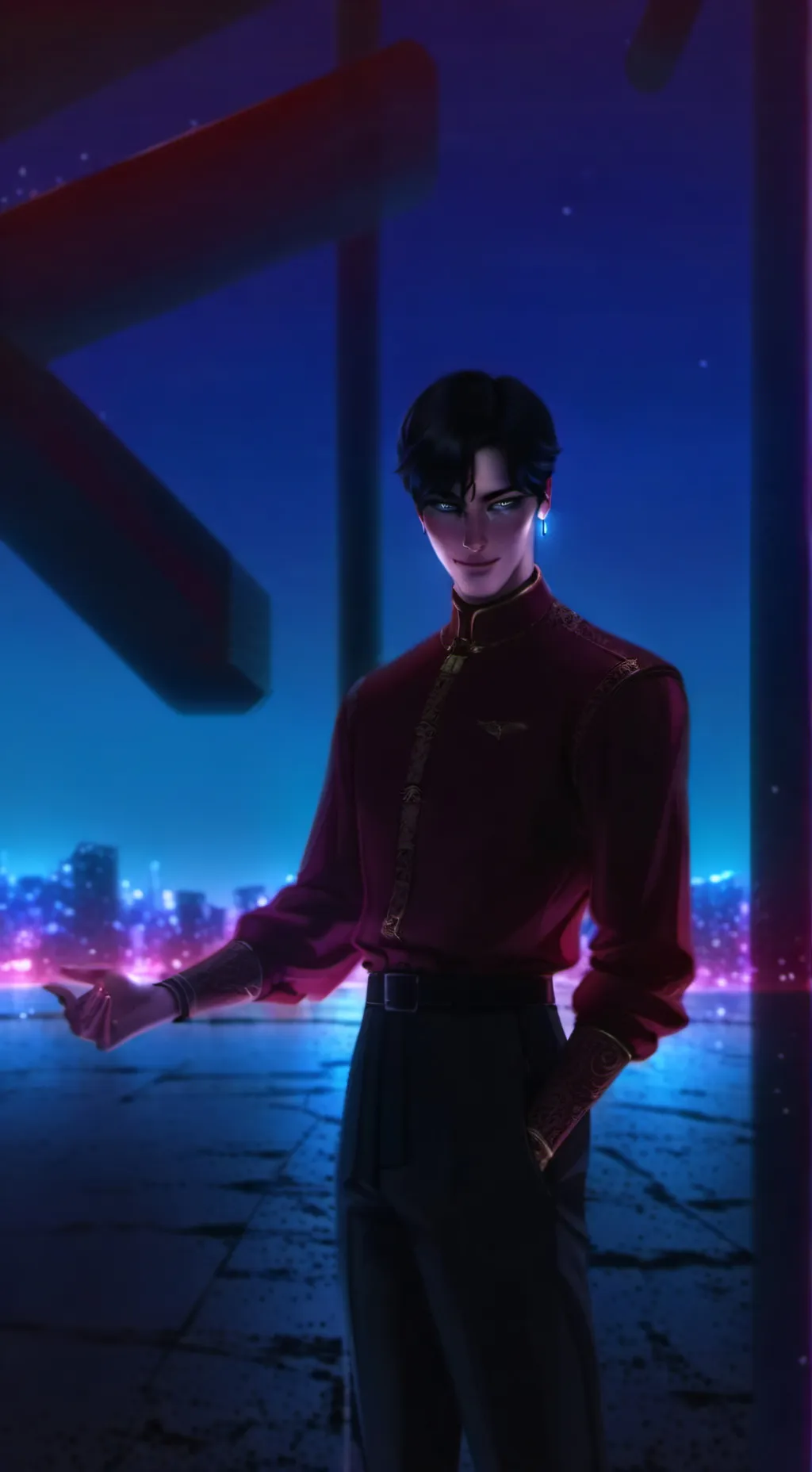 ai character: jinu *demon form* background