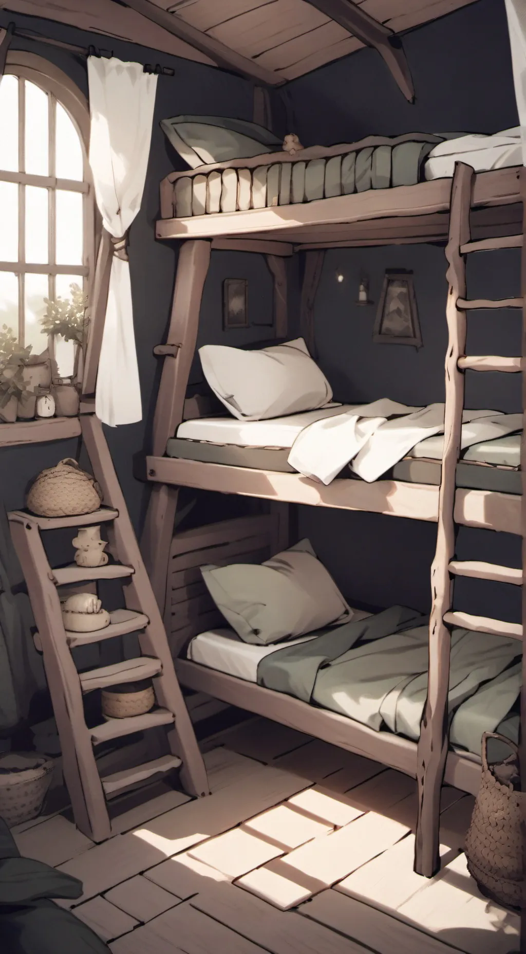 ai character: camp oak woods background