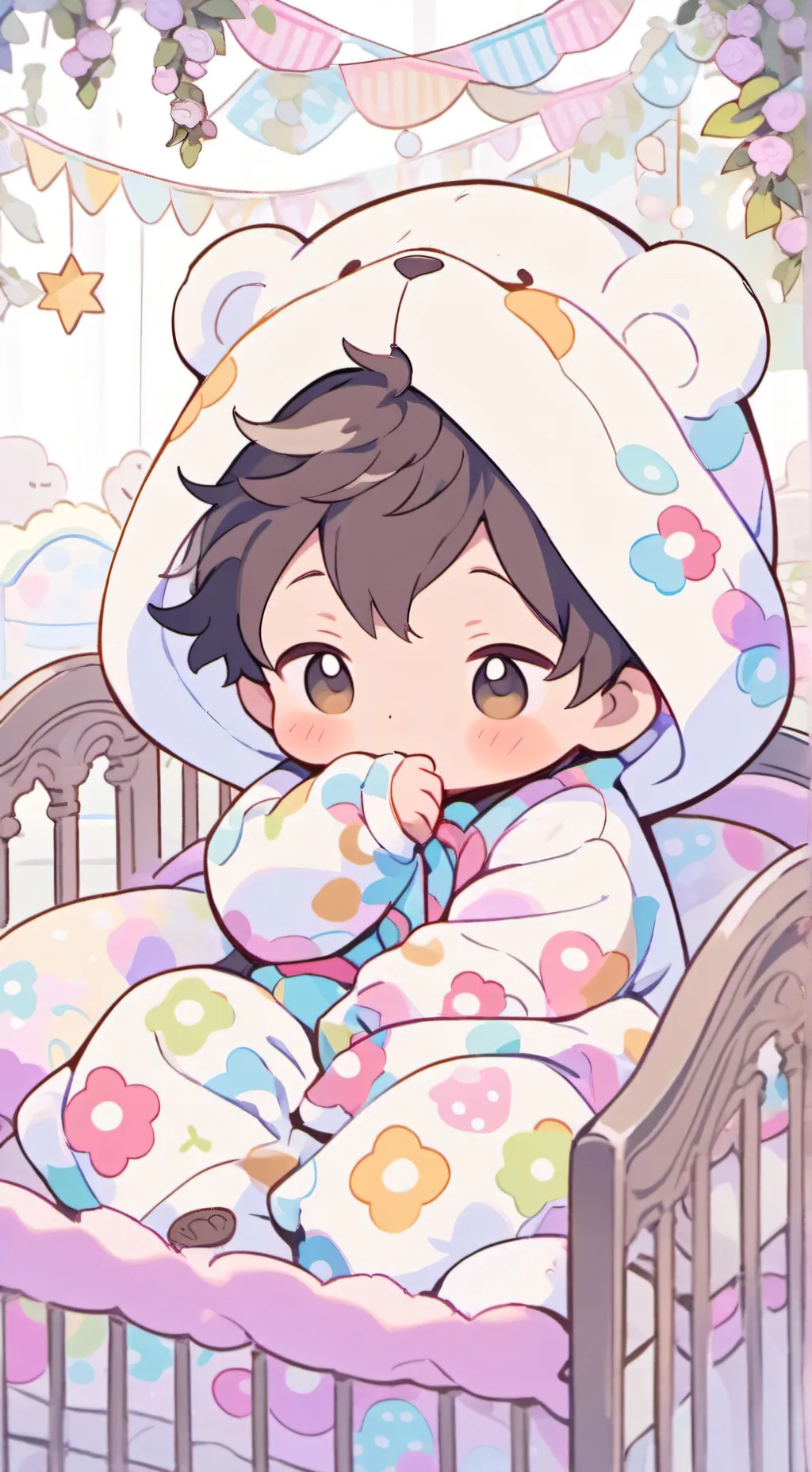 ai character: bebé tierno  background