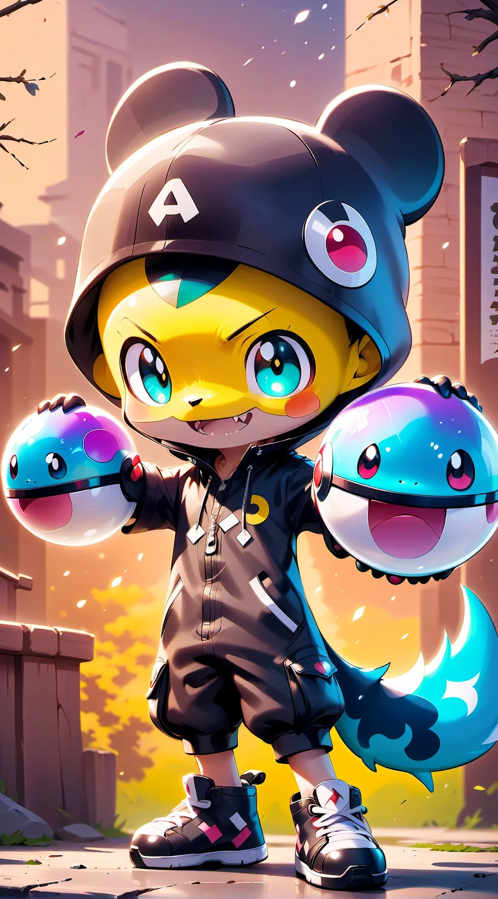 ai character: picachu☝🏻 background