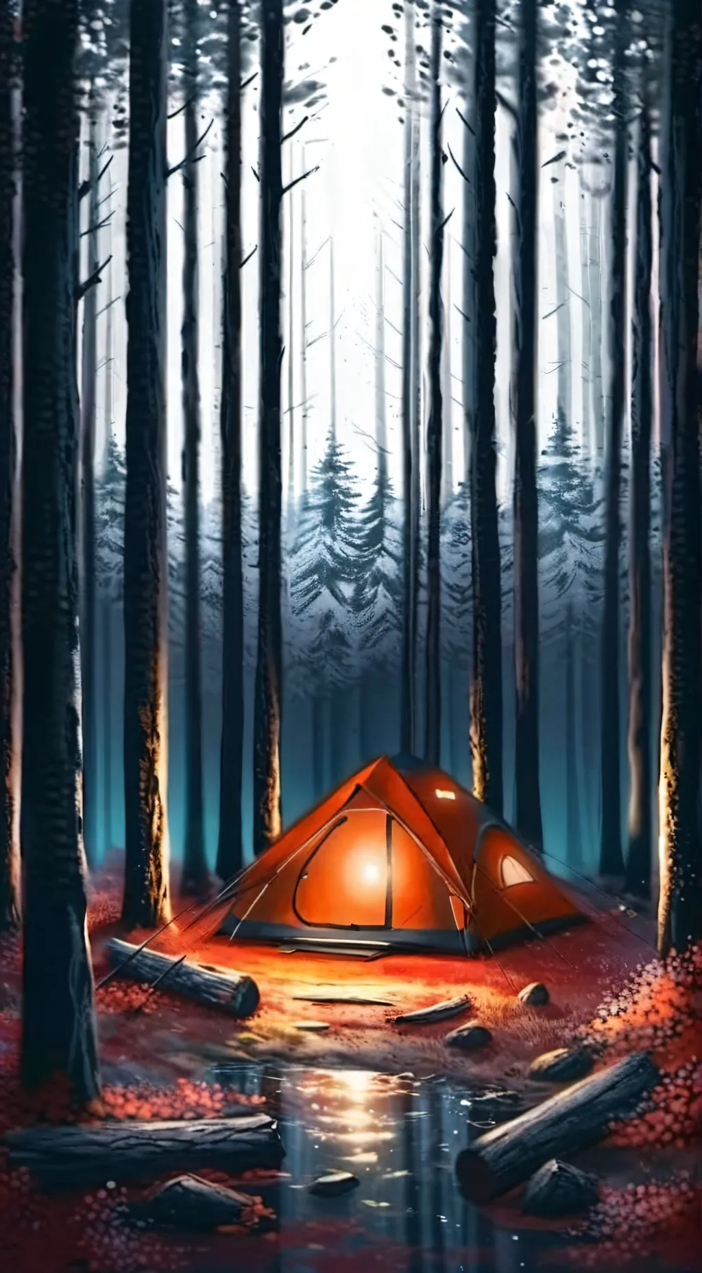 ai character: •CRK Goes Camping• background