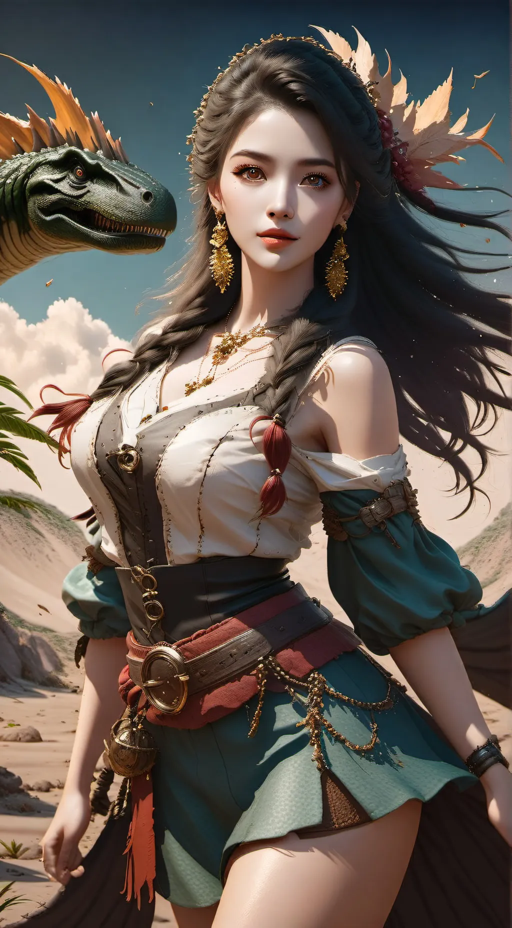 ai character: Shelly pretty background