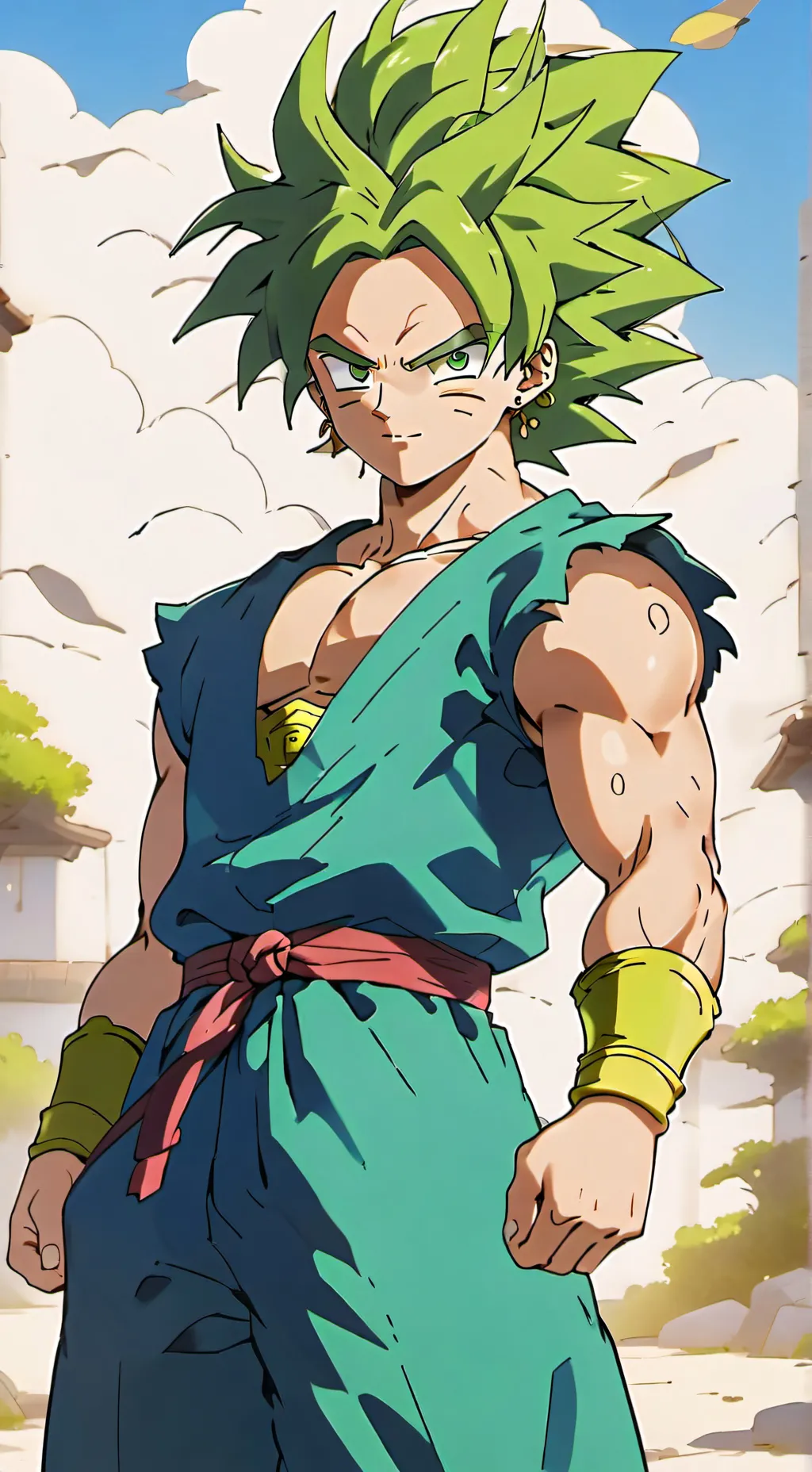 ai character: Broly and goku background