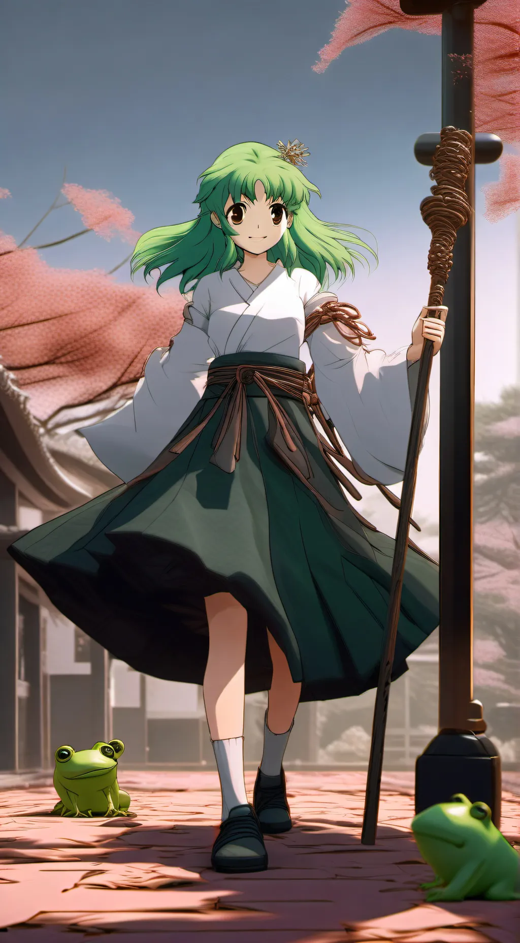 ai character: sanae kochiya background