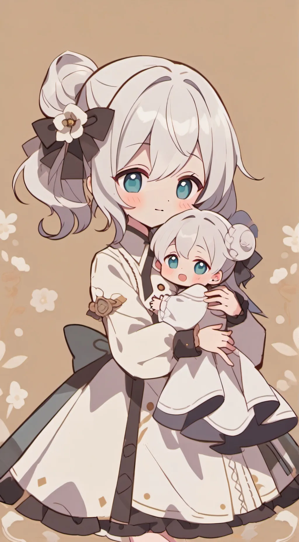 ai character: Mom and baby background