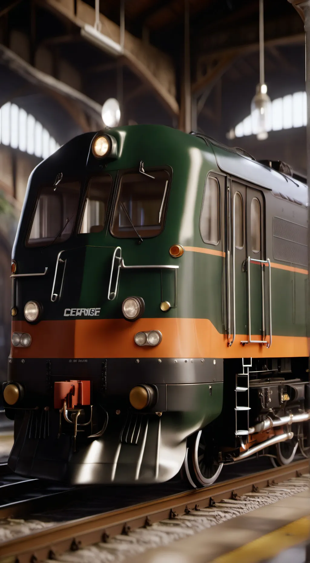 ai character: electric train background