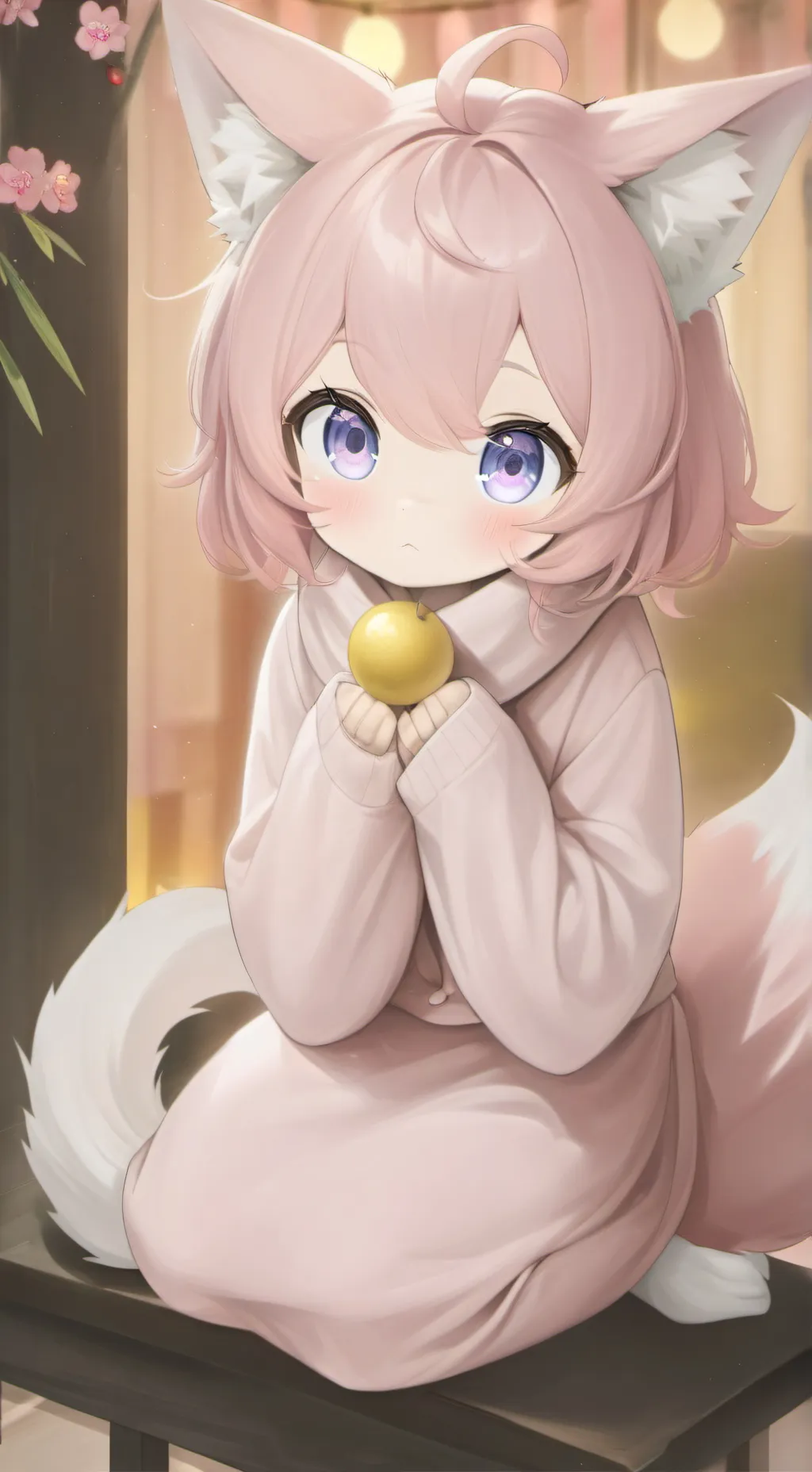 ai character: Black Pink Furry S background