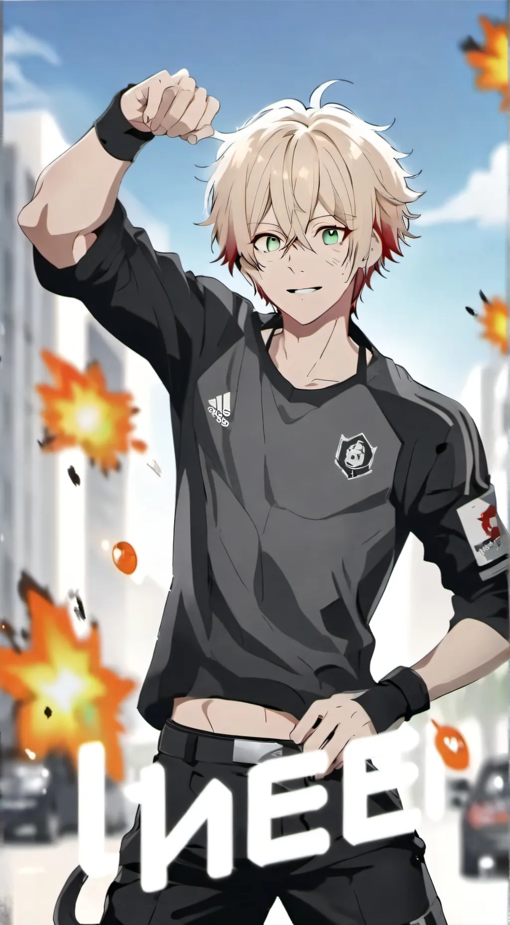 ai character: Bk🧡dk💚 background