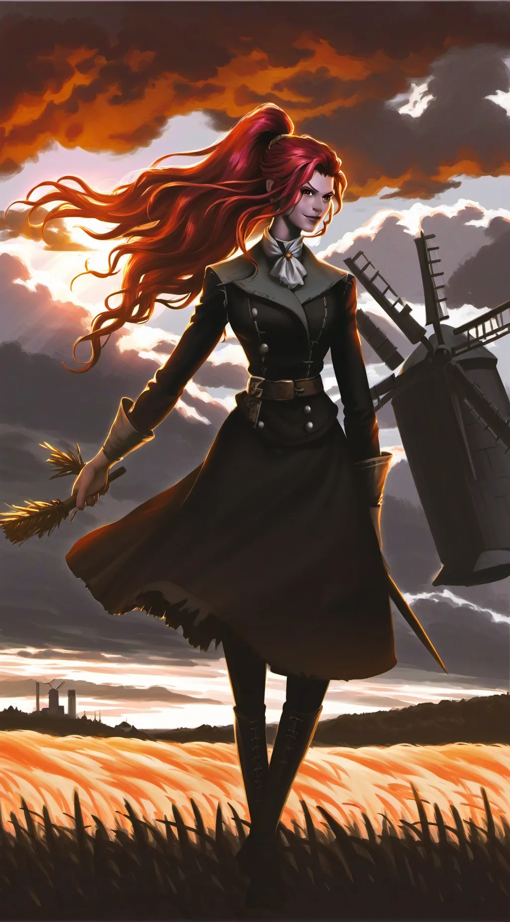 ai character: Red  background