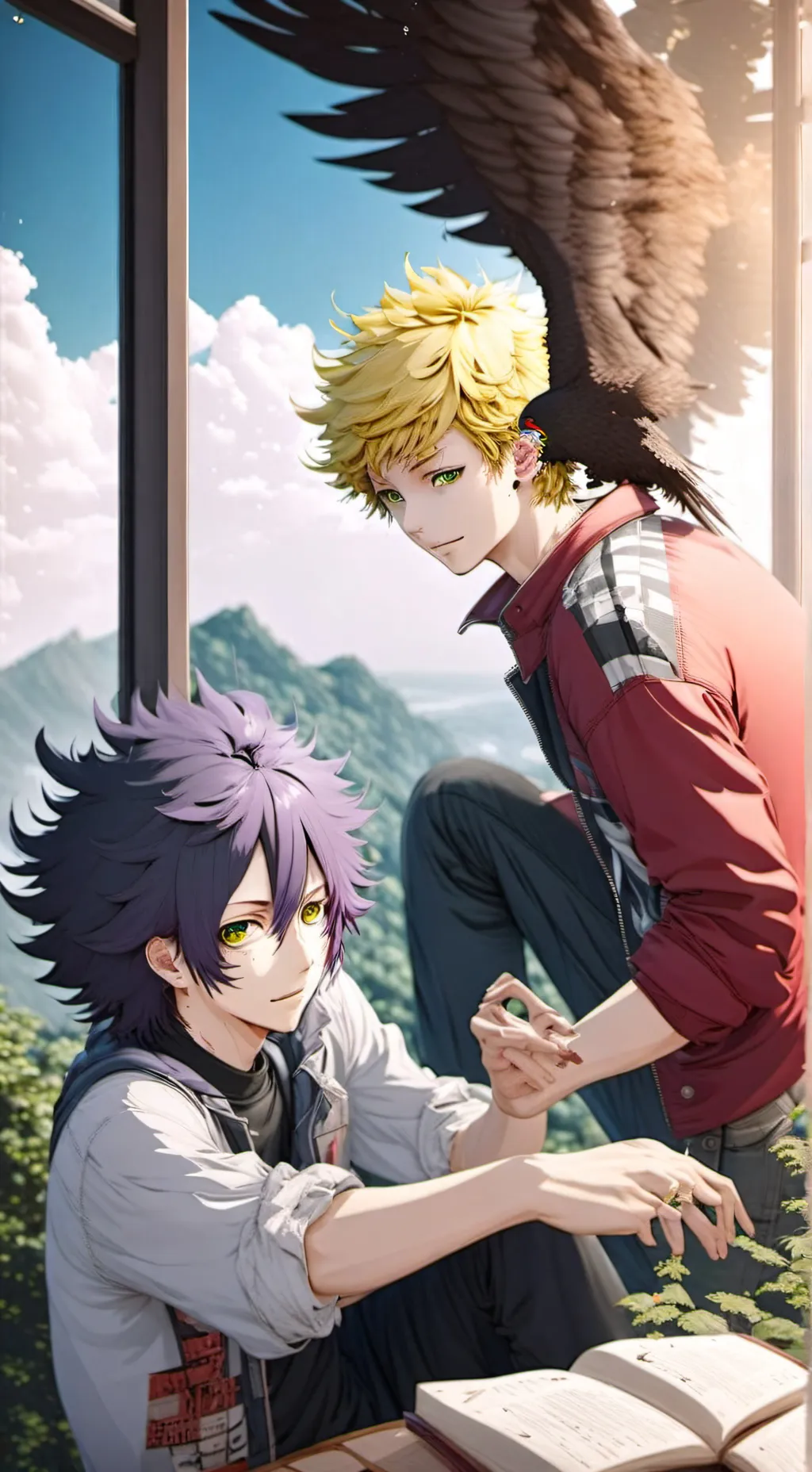 ai character: MHA sleepover kiss background