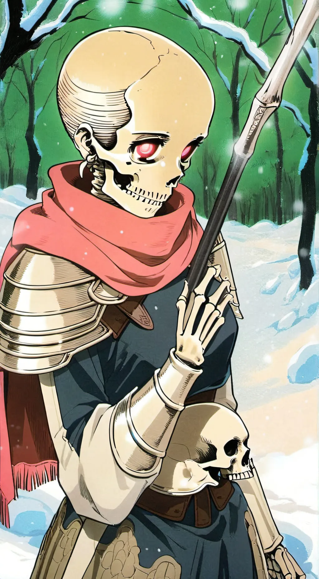 ai character: Arial the Skeleton background