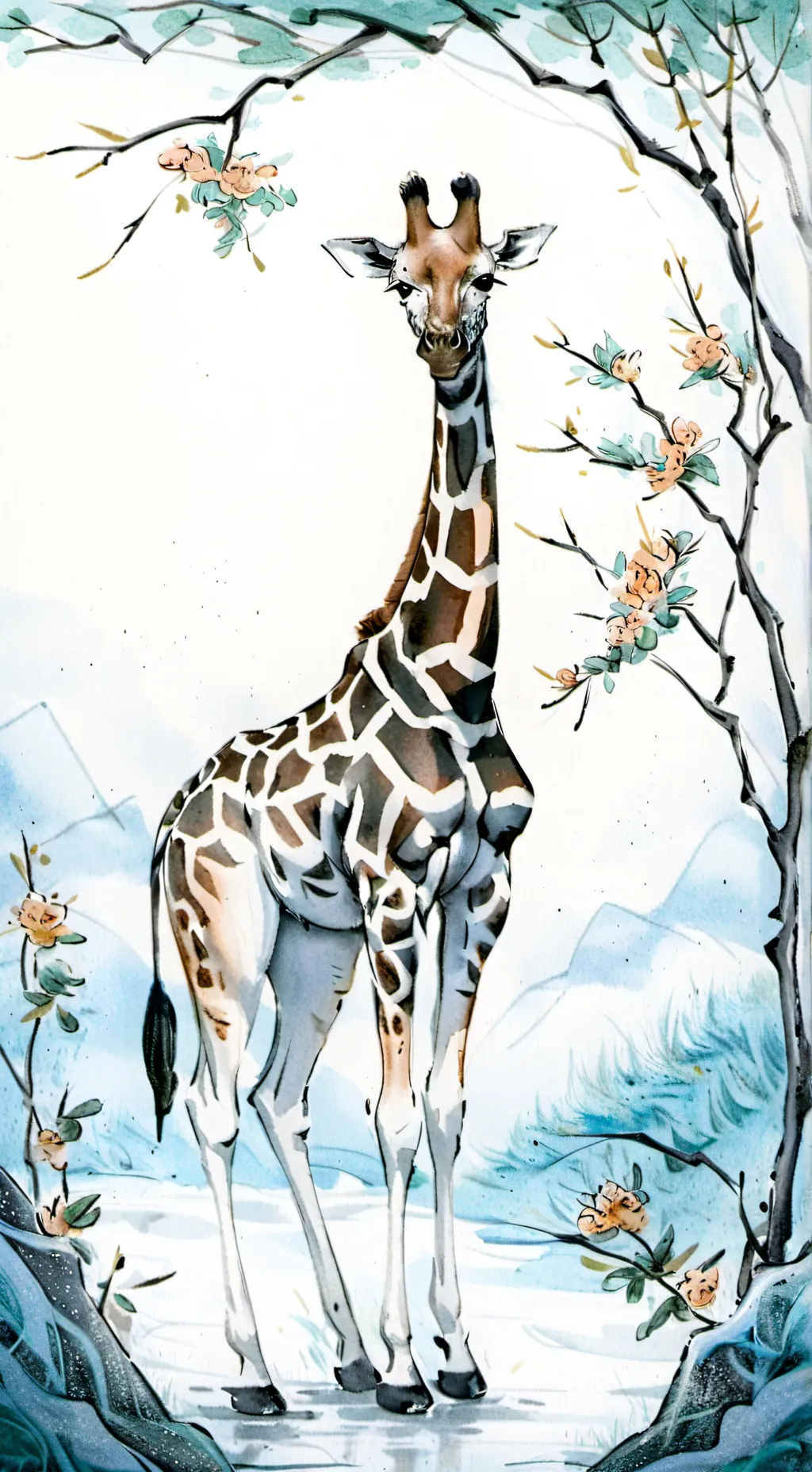 ai character: Giraffe Celeste  background
