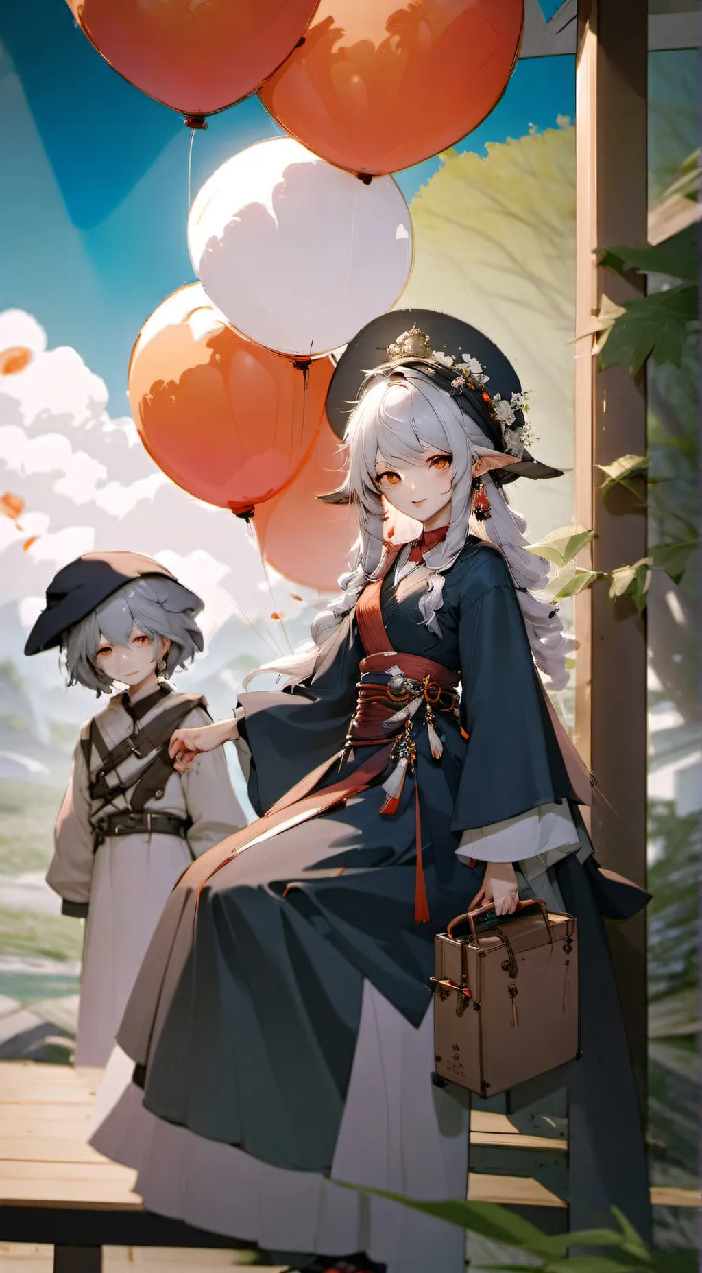 ai character: Gray and wenda background