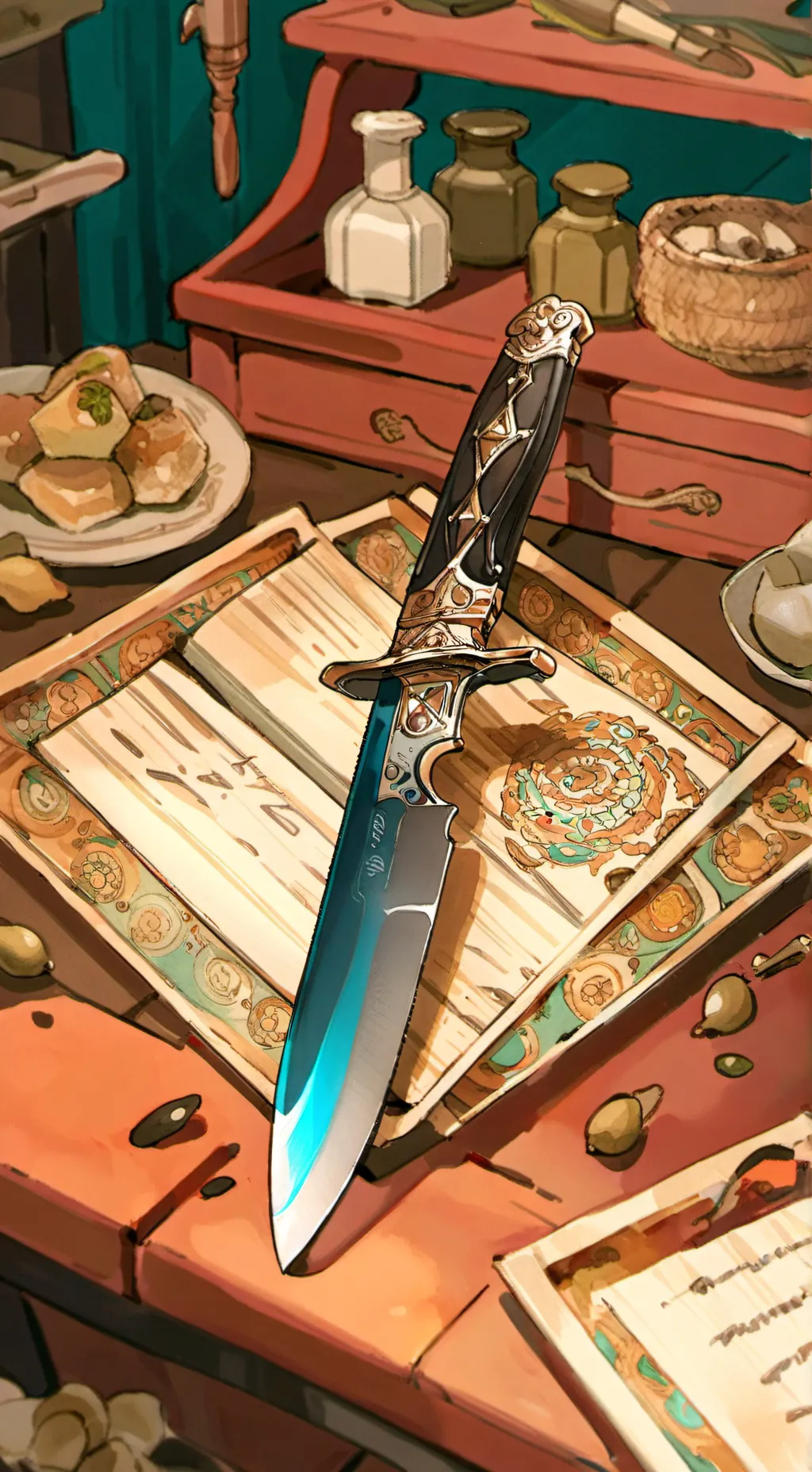 ai character: AMOUNG US But red. background