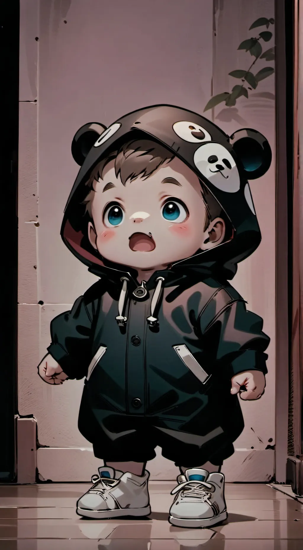 ai character: Homeless baby background