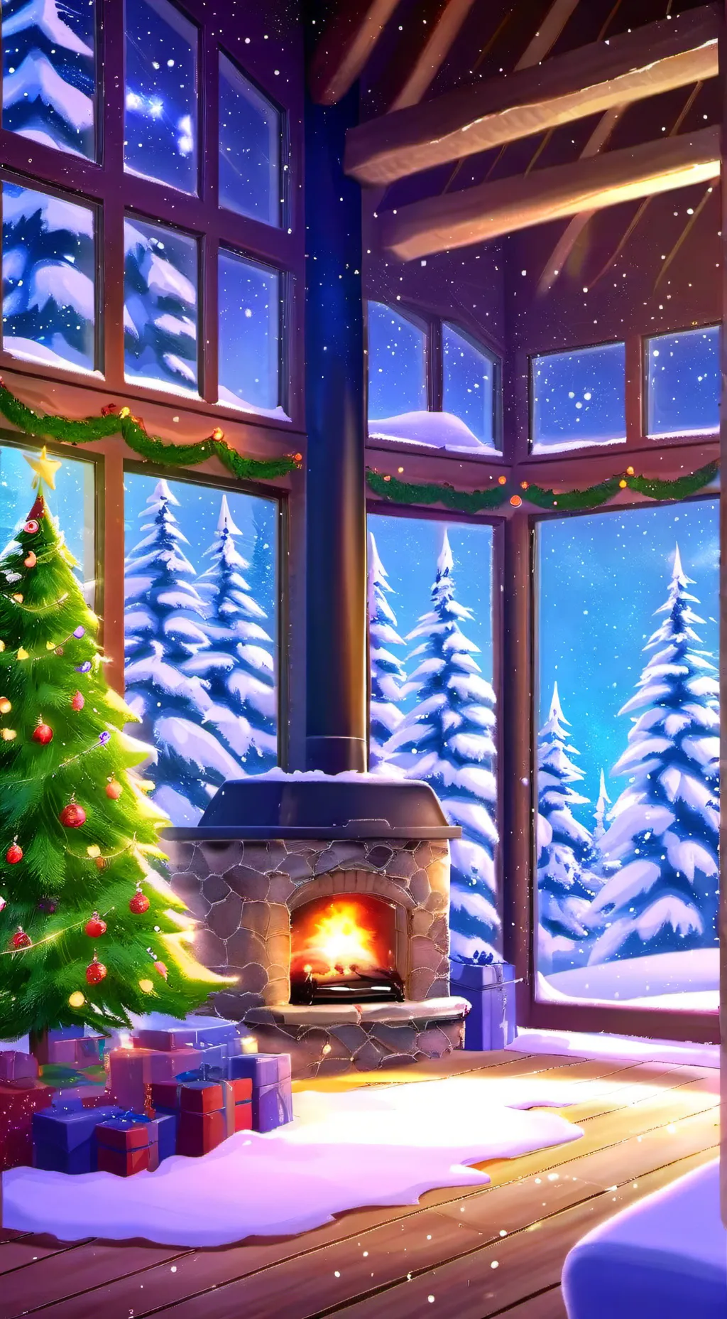 ai character: Fs Chrismas background