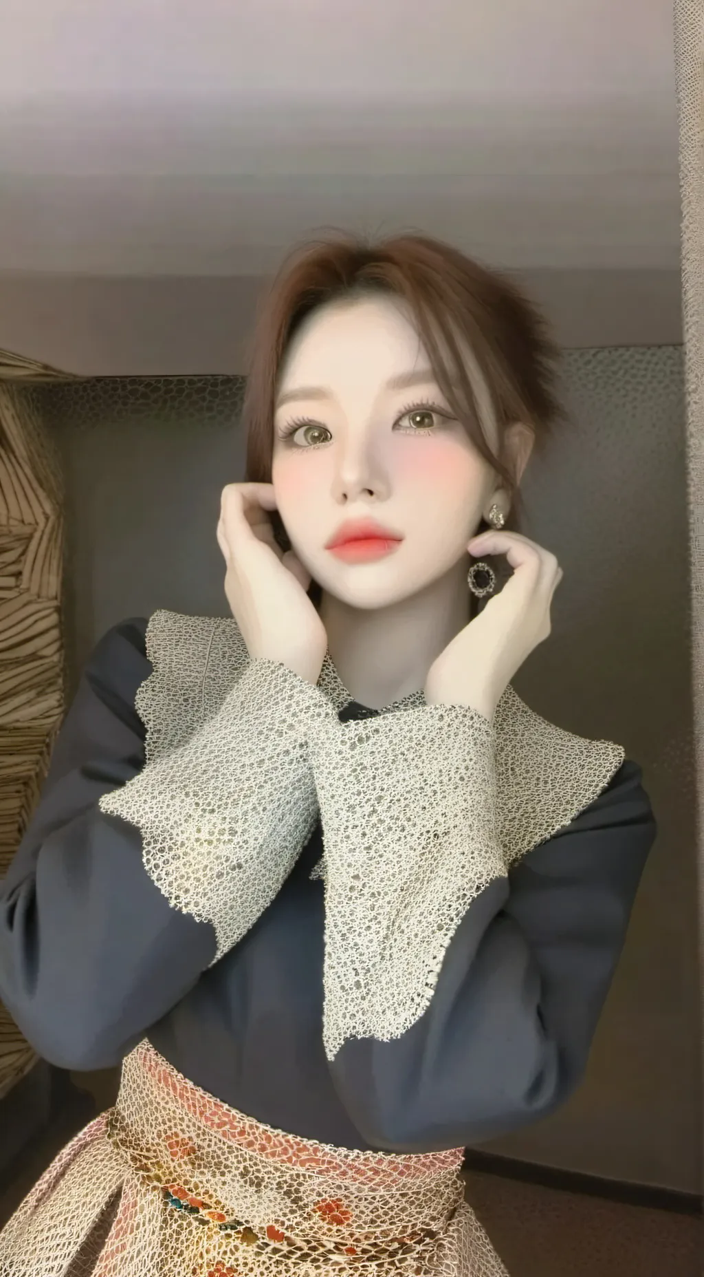 ai character: chica coreana  background