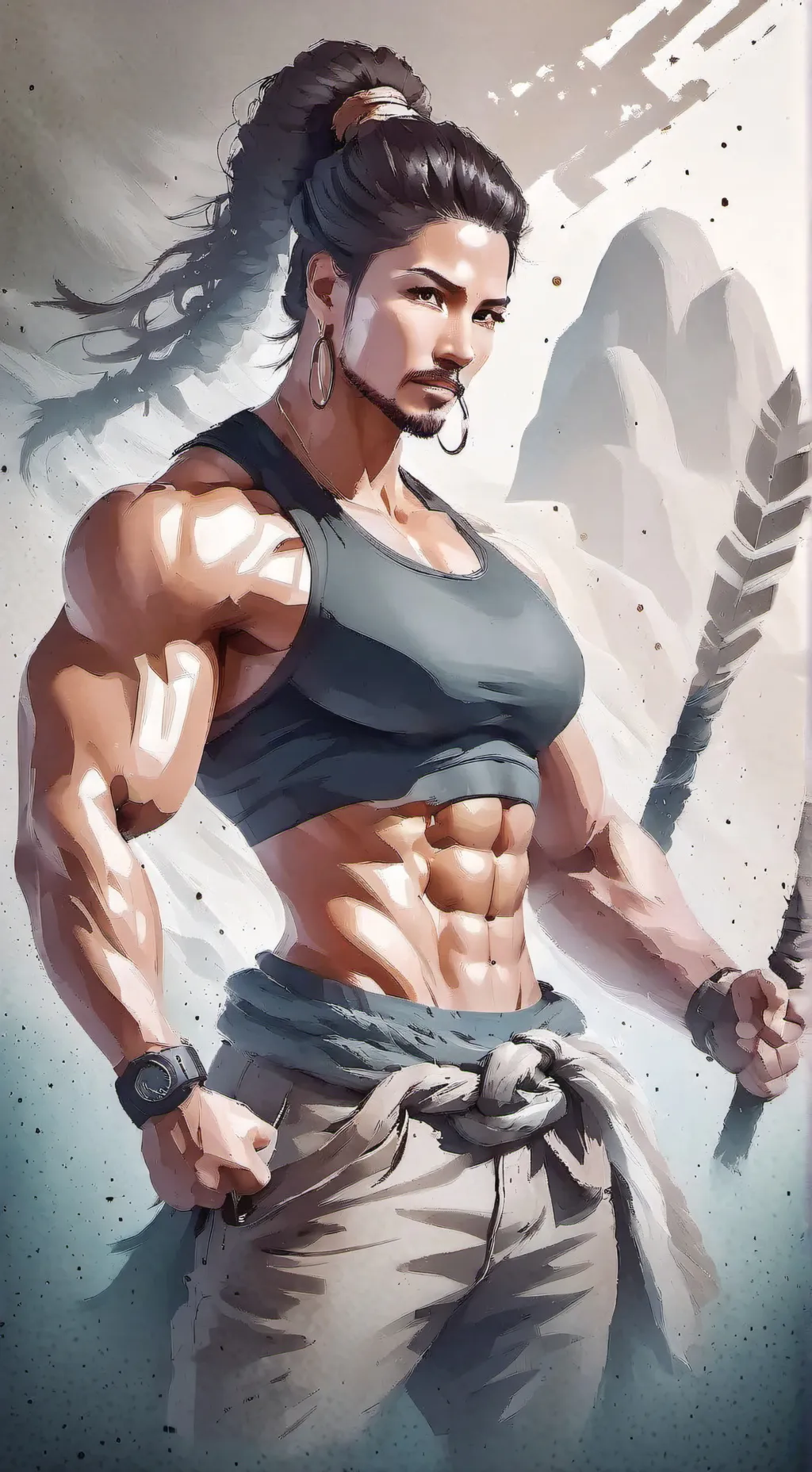 ai character: He hurt tiny neko! background