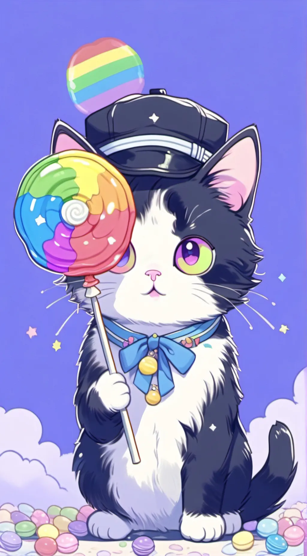 ai character: candy stealer cat background