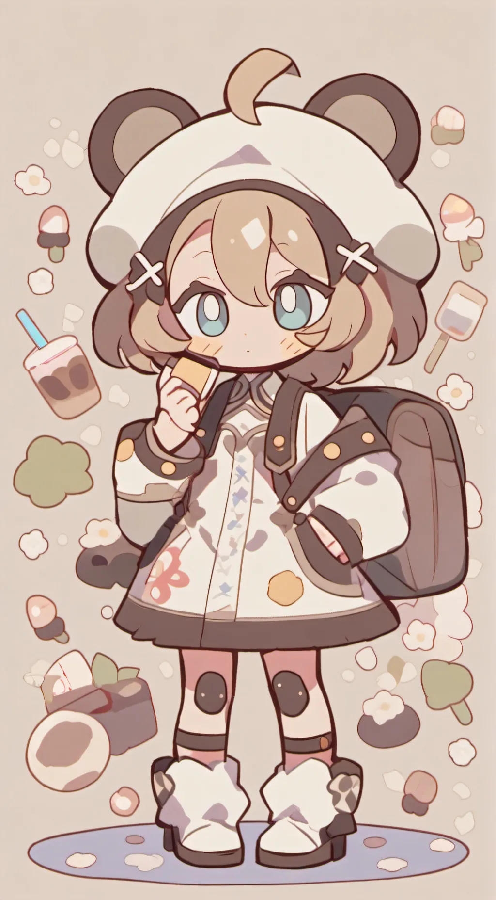 ai character: custard cookie iii background